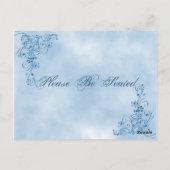 Weddenstabel Plaats kaarten: Sky Blue Elegance Briefkaart (Achterkant)