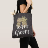 Weddensteam Groom Black Gold Pineapple Couple Tote Bag (Dichtbij)