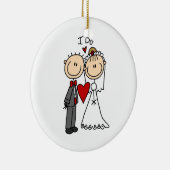 Weddenstellende paar dat ik doe T-shirts en cadeau Keramisch Ornament (Rechts)