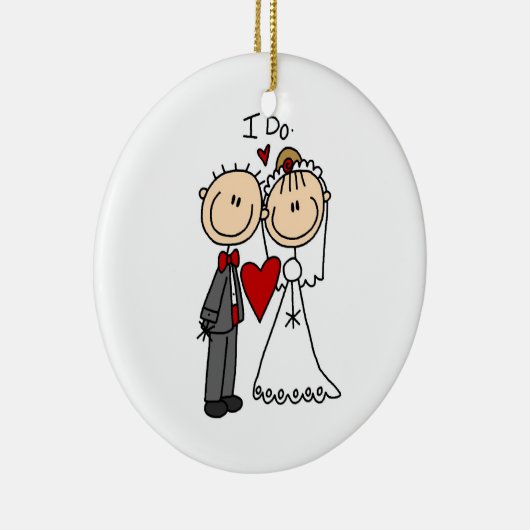 Weddenstellende paar dat ik doe T-shirts en cadeau Keramisch Ornament (Rechts)