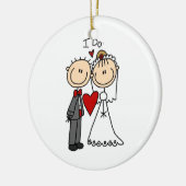 Weddenstellende paar dat ik doe T-shirts en cadeau Keramisch Ornament (Links)