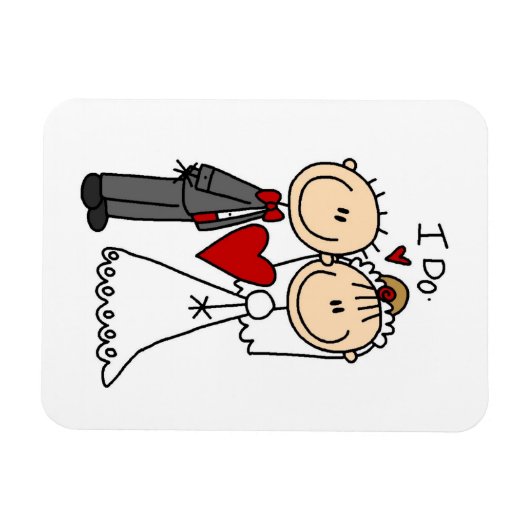 Weddenstellende paar dat ik doe T-shirts en cadeau Magneet (Horizontaal)