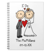 Weddenstellende paar dat ik doe T-shirts en cadeau Notitieboek (Voorkant)