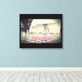 Weddensteller in een Retro Style Fifties Diner Canvas Afdruk (Insitu (Houten vloer))