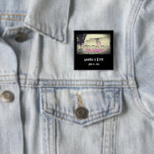 Weddensteller in een Retro Style Fifties Diner Vierkante Button 5,1 Cm (In situ)