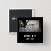 Weddensteller in een Retro Style Fifties Diner Vierkante Button 5,1 Cm (Voorkant /achterkant)