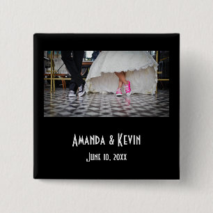 Weddensteller in een Retro Style Fifties Diner Vierkante Button 5,1 Cm