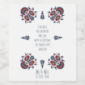 Weddensteller, Newly Wed Blessing, Verloving Wijn Etiket (Enkel label)