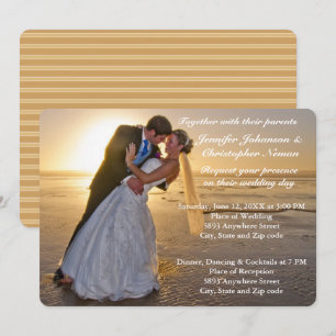 Weddensteller op Sunset Beach Wedding Invitation Kaart