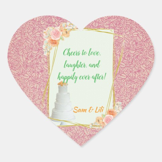 Weddensticker Hart Sticker (Voorkant)