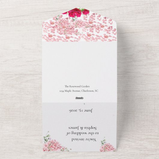 Weddensuitnodiging All In One Uitnodiging (Buitenkant)