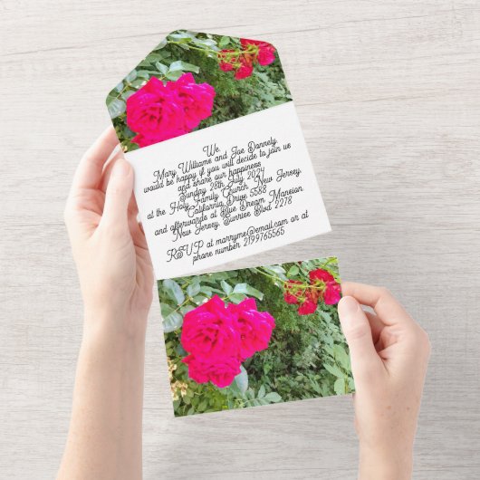 Weddensuitnodiging All In One Uitnodiging (Afscheurbaar)