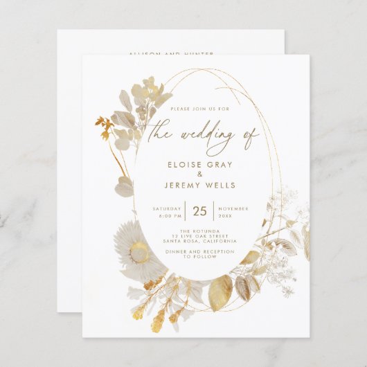 Weddensuitnodiging | Bella (Voorkant / Achterkant)