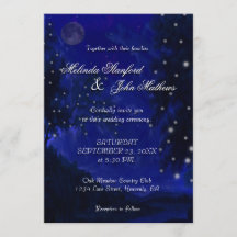 Weddensuitnodiging | Blauwe Romantische nacht