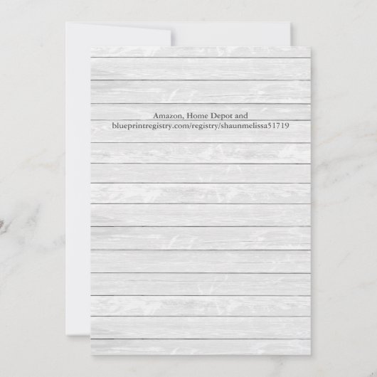 Weddensuitnodiging - Blauwgroen Rustic Bling Kaart (Achterkant)