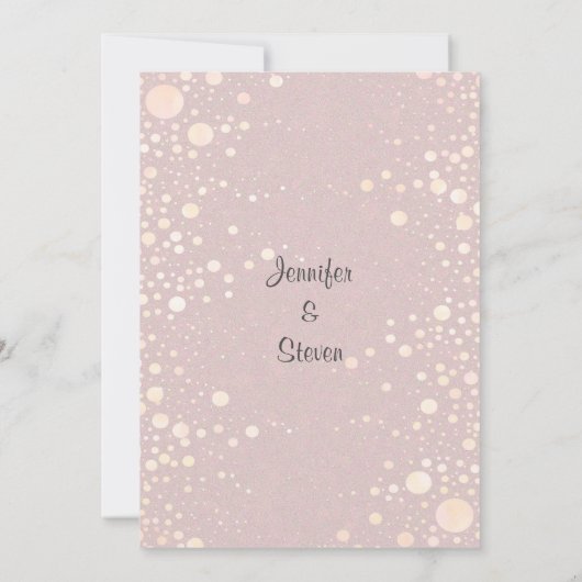 Weddensuitnodiging | Blush bubbels Kaart (Achterkant)