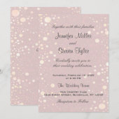 Weddensuitnodiging | Blush bubbels Kaart (Voorkant / Achterkant)