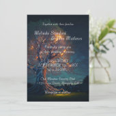 Weddensuitnodiging | Boom met licht Kaart (Staand voorkant)