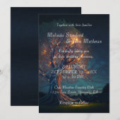 Weddensuitnodiging | Boom met licht Kaart (Voorkant / Achterkant)