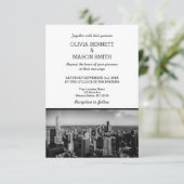 Weddensuitnodiging | Chicago City Skyline Kaart (Staand voorkant)