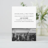 Weddensuitnodiging | Chicago City Skyline Kaart (Staand voorkant)