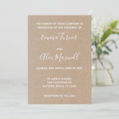 Weddensuitnodiging | Craft Paper Script Kaart (Staand voorkant)