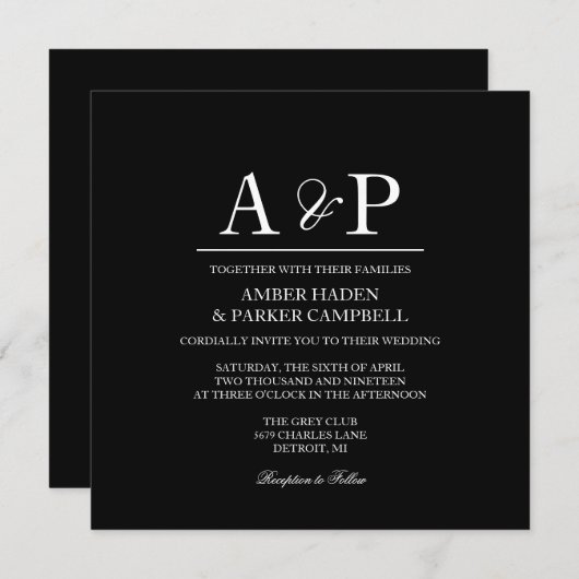 Weddensuitnodiging | Eerste Kaart (Voorkant / Achterkant)