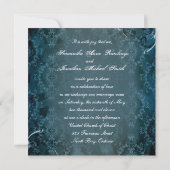 Weddensuitnodiging Elegant  Monogram Damask Kaart (Achterkant)