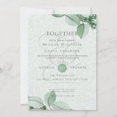 Weddensuitnodiging | Elegant Waterverf Eucalyptus Kaart (Voorkant)