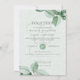 Weddensuitnodiging | Elegant Waterverf Eucalyptus Kaart