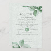 Weddensuitnodiging | Elegant Waterverf Eucalyptus Kaart (Voorkant / Achterkant)