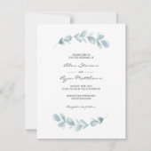 Weddensuitnodiging | Eucalyptustuin waterverf Kaart (Voorkant)