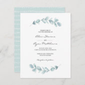 Weddensuitnodiging | Eucalyptustuin waterverf Kaart (Voorkant / Achterkant)