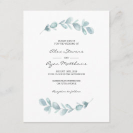 Weddensuitnodiging | Eucalyptustuin waterverf Kaart