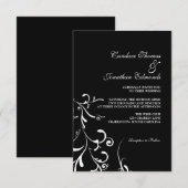 Weddensuitnodiging | Floral Grace III |blw Kaart (Voorkant / Achterkant)