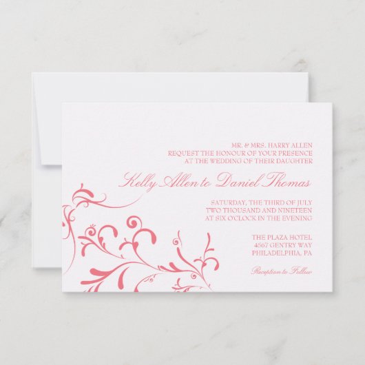 Weddensuitnodiging | Floral Grace |lppi Kaart (Voorkant)