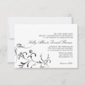 Weddensuitnodiging | Floral Grace |wb Kaart (Voorkant)