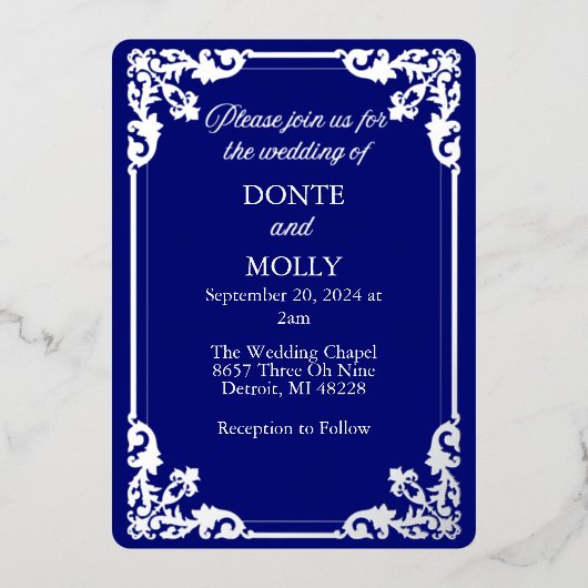 Weddensuitnodiging Folie Uitnodiging (Voorkant)