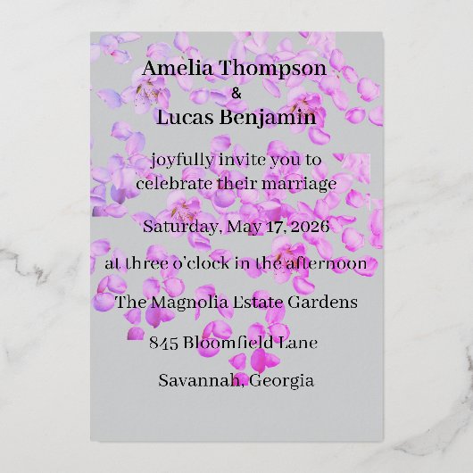 Weddensuitnodiging Folie Uitnodiging (Voorkant)