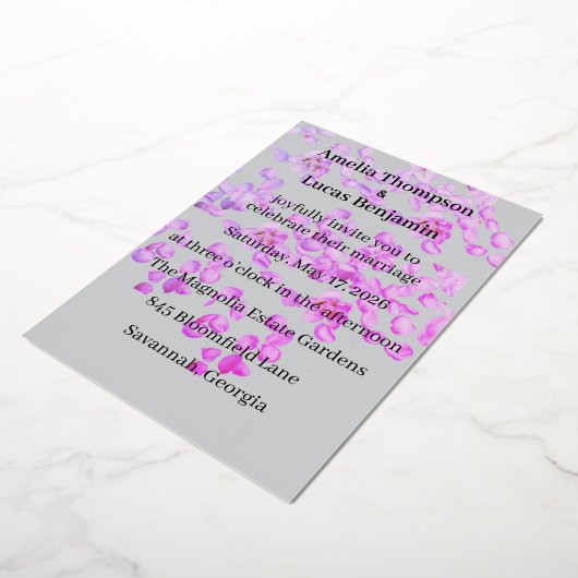 Weddensuitnodiging Folie Uitnodiging (Gedraaid)