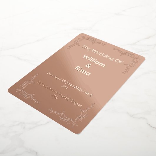 Weddensuitnodiging Folie Uitnodiging (Gedraaid)
