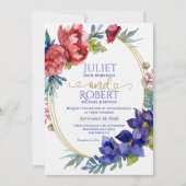Weddensuitnodiging | Geluk Waterverf Floral Kaart (Voorkant)