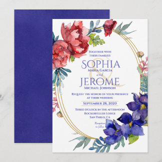 Weddensuitnodiging | Gelukkig Floral-Waterverf Kaart