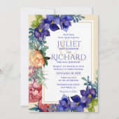 Weddensuitnodiging | Gelukkig Floral-Waterverf Kaart (Voorkant)