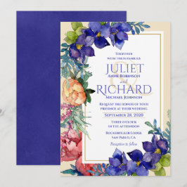 Weddensuitnodiging | Gelukkig Floral-Waterverf Kaart