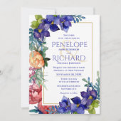 Weddensuitnodiging | Gelukkig Floral-Waterverf Kaart (Voorkant)