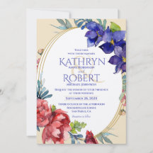 Weddensuitnodiging | Gelukkig Floral-Waterverf