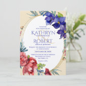 Weddensuitnodiging | Gelukkig Floral-Waterverf Kaart (Staand voorkant)