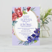 Weddensuitnodiging | Gelukkig Floral-Waterverf Kaart (Staand voorkant)