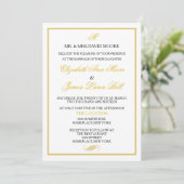 Weddensuitnodiging | Goud wit Kaart (Staand voorkant)
